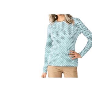 Croft & Barrow Crew Neck Long Sleeve Sleeve Floral Box Patterned Tshirt Size L